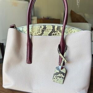 Kate Spade Cream and Burgundy Satchel